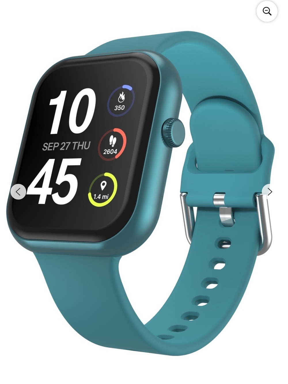 Teal Smartwatch with Comfortable Silicone Band